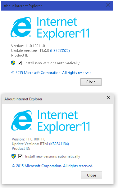 Windows 10 IE11